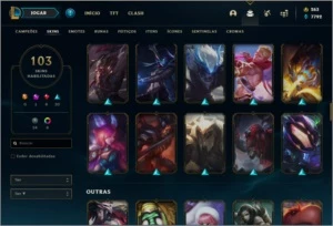 Conta prata 4 com 103 skins e 88 champs - League of Legends LOL