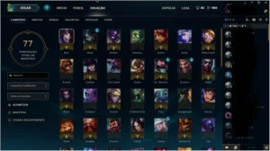 conta league of legends com 90 champions e 177 skins LOL