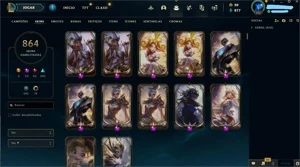 Conta lol - 865 Skins (5 Ult., 22 Prest., 10 Vit.) - Ouro IV - League of Legends