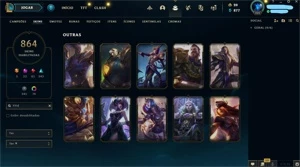Conta lol - 865 Skins (5 Ult., 22 Prest., 10 Vit.) - Ouro IV - League of Legends