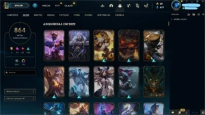 Conta lol - 865 Skins (5 Ult., 22 Prest., 10 Vit.) - Ouro IV - League of Legends