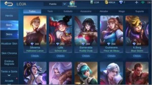 Conta Mobile Legends 66 Heróis e 65 Skins R$ 180