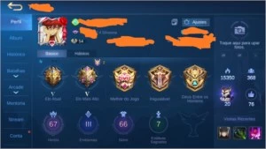 Conta Mobile Legends 66 Heróis e 65 Skins R$ 180