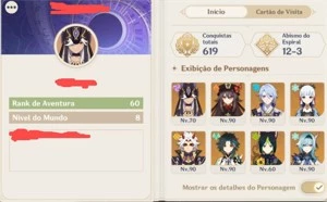 Conta de Genshin AR 59 END GAME(16 personagens e 5 armas t5) - Genshin Impact