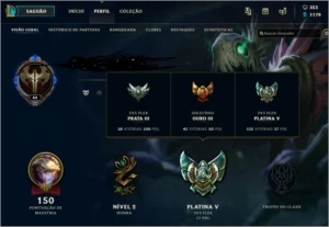 Conta Lol(League Of Legends) smurf Platina