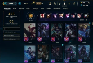 Esmeralda 3 com 150 Champs e 144 Skins + Ryze Triunfante - League of Legends LOL