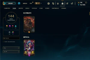 Esmeralda 3 com 150 Champs e 144 Skins + Ryze Triunfante - League of Legends LOL