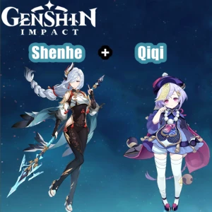Conta Genshin Impact AR 7 com Shenhe e Qiqi ⭐