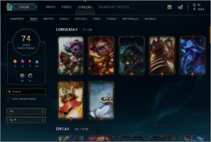 CONTA DE LOL 74 skins 98 champs - League of Legends