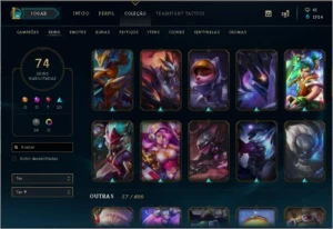 CONTA DE LOL 74 skins 98 champs - League of Legends