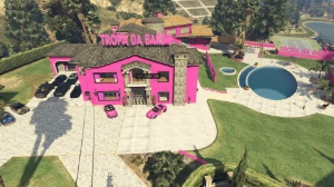 pack da barbie mansao 2 carros park na praia skin five - GTA