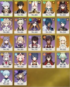 Conta Genshin Impact 6 5 estrelas (Hu tao, Zhongli e mais)