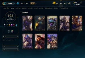 Ouro 3 com TODOS os Champs e 195 Skins ( Nivel 674 ) - League of Legends LOL