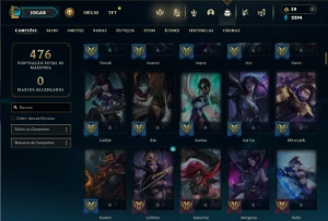 Unranked com 150 Champs e 169 Skins + 3 Vitoriosas - League of Legends LOL