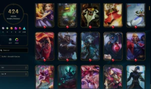 Level 740 | 424 Skins Full Champ | 296 Croma | Main Jg - League of Legends LOL