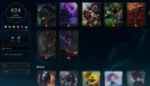 Level 740 | 424 Skins Full Champ | 296 Croma | Main Jg - League of Legends LOL