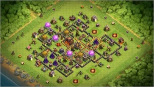 Vila bem upada ótima para guerras - Clash of Clans