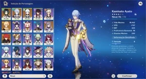 Conta Genshin Impact - AR 49 - Xiao-Ayato+