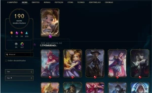 🔸 CONTA COM 16 SKINS PRESTÍGIOS E 92 SKINS NO ESPÓLIO 🔸 - League of Legends LOL