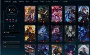 🔸 CONTA COM 16 SKINS PRESTÍGIOS E 92 SKINS NO ESPÓLIO 🔸 - League of Legends LOL