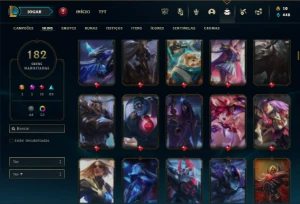 Bronze 2 com TODOS os champs e 182 Skins ( 150 Jogos ) - League of Legends LOL