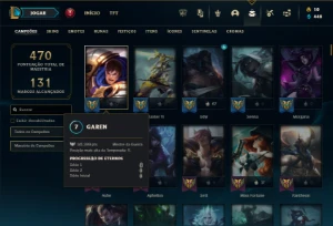 Bronze 2 com TODOS os champs e 182 Skins ( 150 Jogos ) - League of Legends LOL