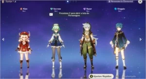 Klee + Ningguang + Sucrose + Razor + Xingqiu AR 7 - Genshin Impact