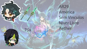 AR29 - Xiao + 2 Jades + Tighnari + 75 tiros - Genshin Impact