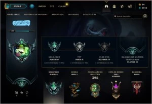 Conta LoL - Platina 1 - 129 champs  - 101 skins - League of Legends