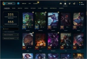 Conta LoL - Platina 1 - 129 champs  - 101 skins - League of Legends