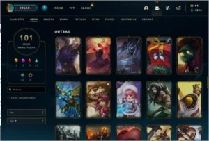 Conta LoL - Platina 1 - 129 champs  - 101 skins - League of Legends