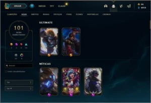 Conta LoL - Platina 1 - 129 champs  - 101 skins - League of Legends