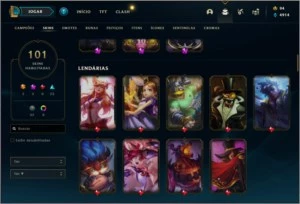 Conta LoL - Platina 1 - 129 champs  - 101 skins - League of Legends