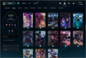 Conta LoL - Platina 1 - 129 champs  - 101 skins - League of Legends