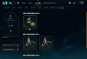 Conta LoL - Platina 3, Nvl 174 - 1 Champ p ficar Full. - League of Legends