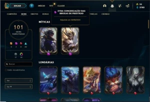 Conta prata 2 com 135 Champs e 101 Skins (2 Prestigios) - League of Legends LOL