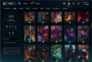 Conta prata 2 com 135 Champs e 101 Skins (2 Prestigios) - League of Legends LOL