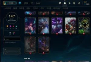 Conta de LOL Gold 4 com 147 skins - League of Legends