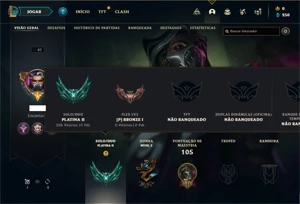 Conta Platina 2 com 41 Champs e 4 Skins + 11 Espolios - League of Legends LOL