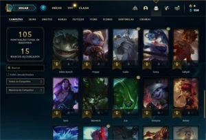 Conta Platina 2 com 41 Champs e 4 Skins + 11 Espolios - League of Legends LOL