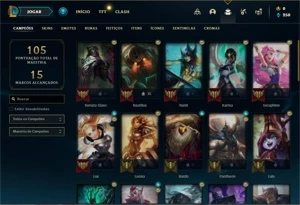 Conta Platina 2 com 41 Champs e 4 Skins + 11 Espolios - League of Legends LOL