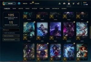 Conta Platina 2 com 41 Champs e 4 Skins + 11 Espolios - League of Legends LOL
