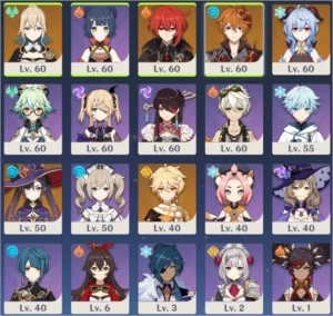 GENSHIN AR 43 - Childe + Diluc + Mona + Ganyu + Jean - Genshin Impact