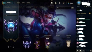 Conta league of legends lvl 337, com 222 skins e diamante 4 LOL