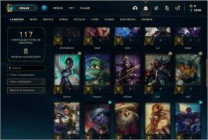 Conta platian 1 com 45 champs e 16 skins + 1 Prestigio - League of Legends LOL