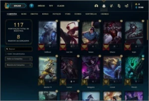 Conta platian 1 com 45 champs e 16 skins + 1 Prestigio - League of Legends LOL