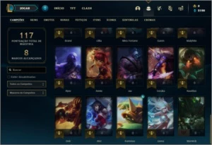 Conta platian 1 com 45 champs e 16 skins + 1 Prestigio - League of Legends LOL