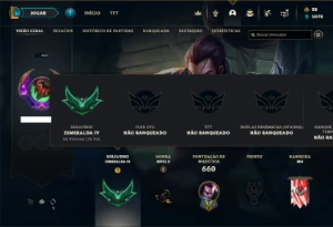 Esmeralda 4 com TODOS os champs e 526 Skins + 109 Cromas - League of Legends LOL