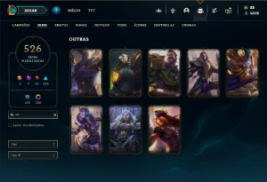 Esmeralda 4 com TODOS os champs e 526 Skins + 109 Cromas - League of Legends LOL