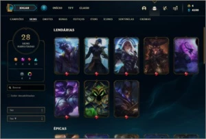 Conta platina 2 com 28 skins e 48 champs - League of Legends LOL